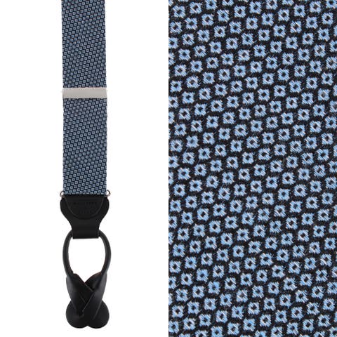 Nolan Neat Patterened Business Wool Blend Button End Suspenders