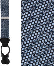 Trafalgar Nolan Neat Patterened Business Wool Blend Button End Suspenders
