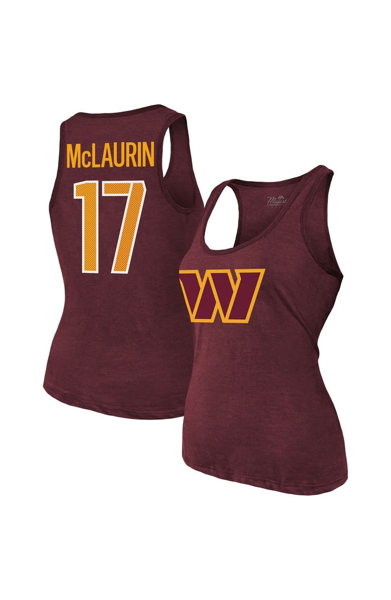 Majestic Threads Women's Majestic Threads Terry McLaurin Burgundy Washington Commanders Player Name & Number Tri-Blend Tank Top, Main, color, 