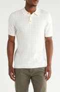 14th & Union Short Sleeve Grid Sweater Knit Polo