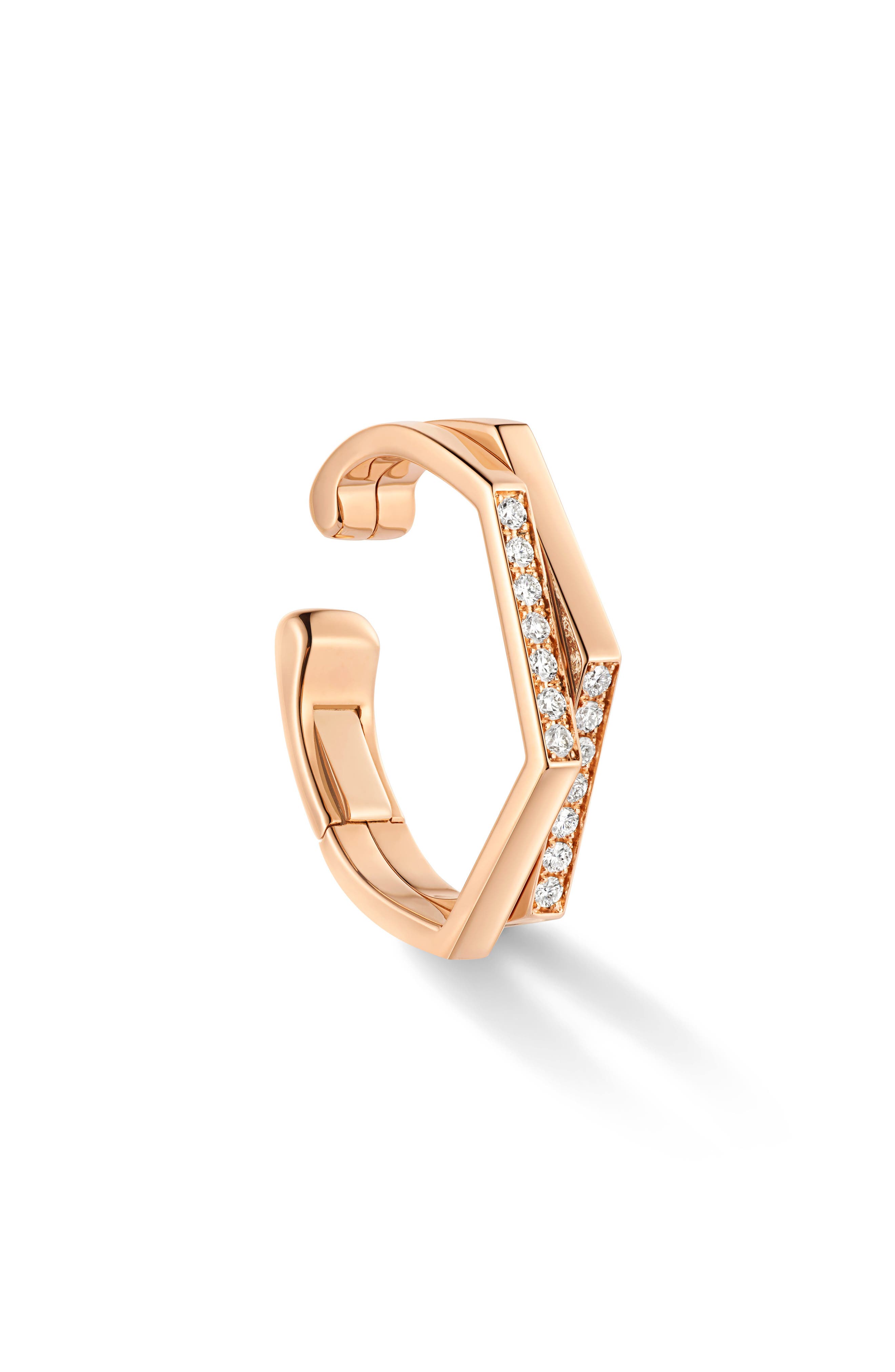 selected PINK GOLD PAVED WITH DIAMONDS