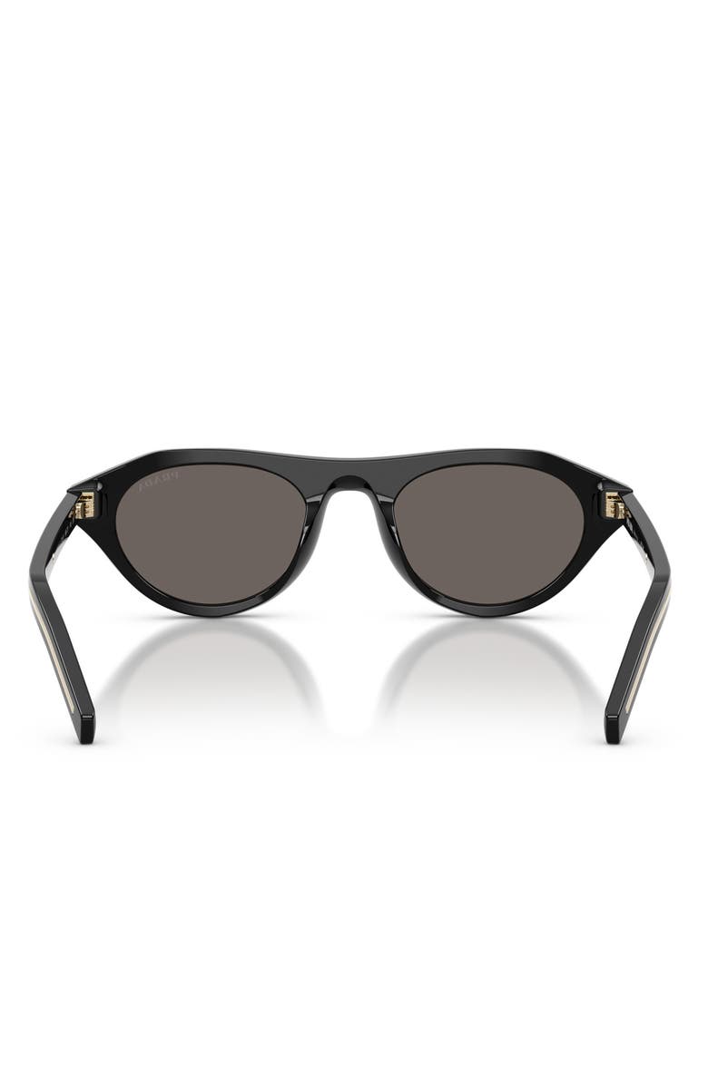 Prada 52mm Irregular Sunglasses, Alternate, color, Black/ Dark Grey
