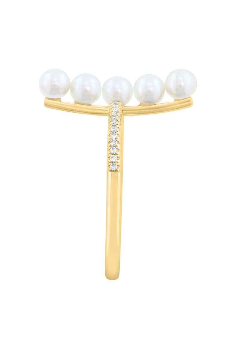 Freshwater Pearl & Diamond Ring, Alternate, color, WHITE