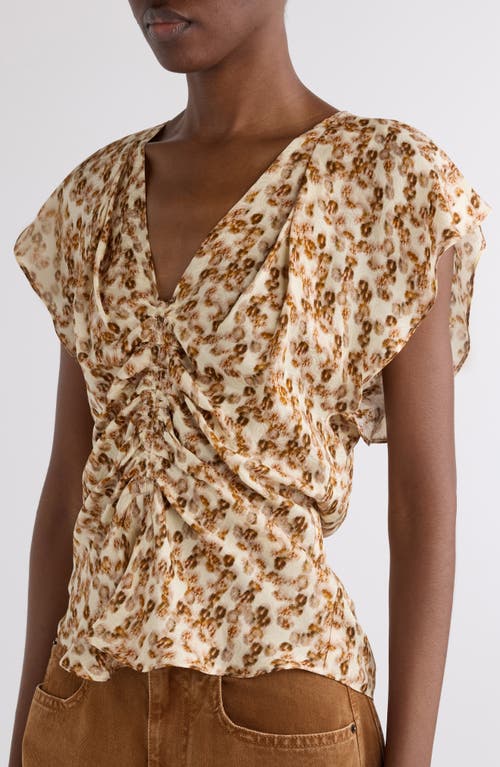 Isabel Marant Lonea Ruched Short-sleeve Top