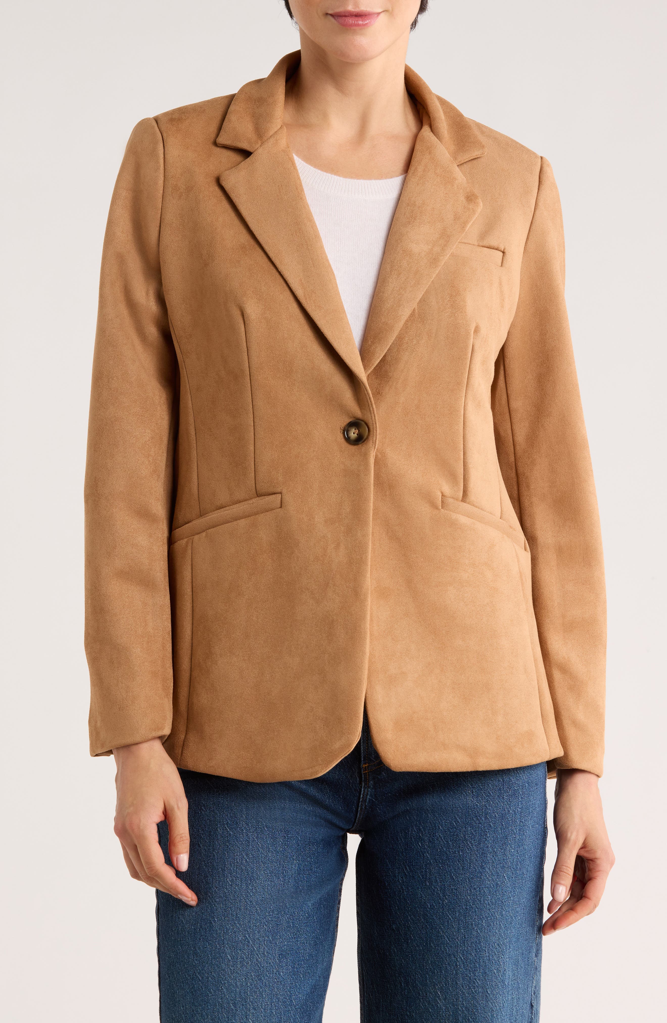 T Tahari Faux Suede Blazer