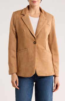 T Tahari Faux Suede Blazer