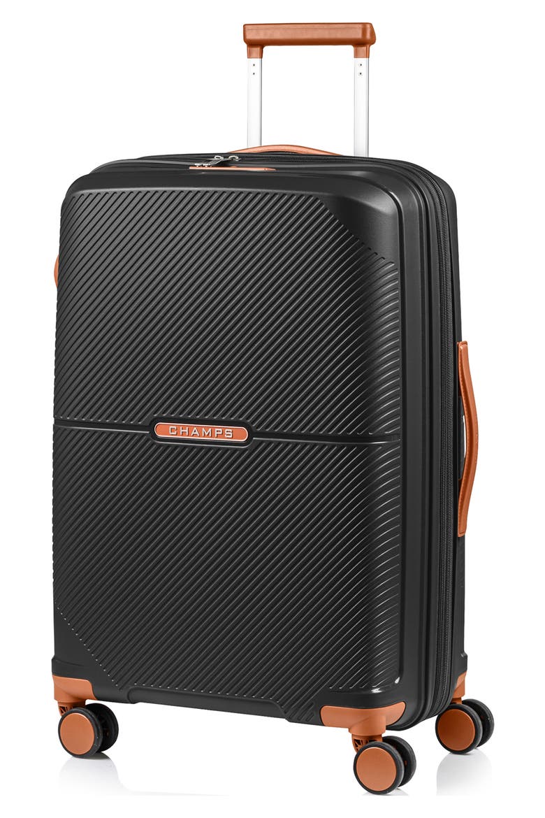 Vintage Aura 24-Inch Hardside Spinner Suitcase, Alternate, color, BLACK
