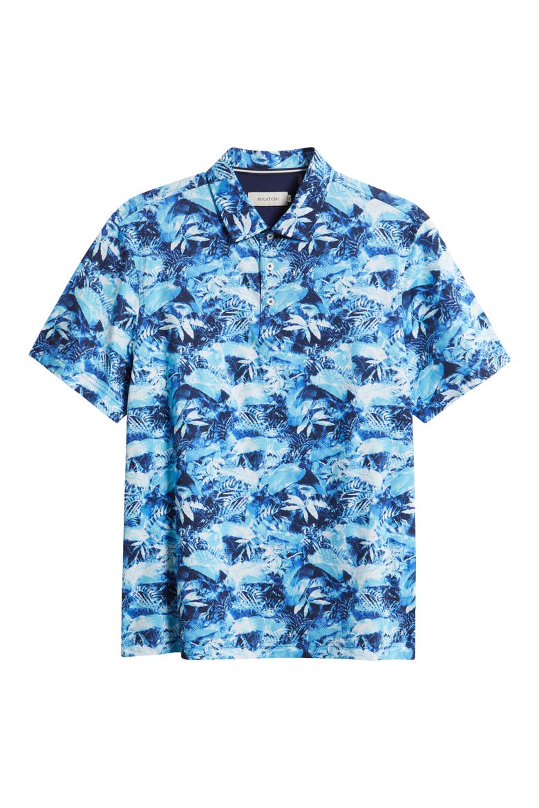 Hendrix Digital Abstract Print Pima Cotton Polo, Alternate, color, AZURE