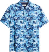 Bugatchi Hendrix Digital Abstract Print Pima Cotton Polo