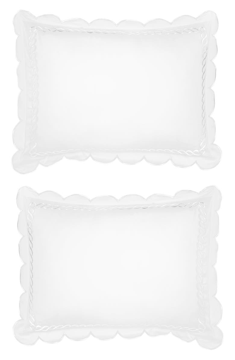 MELANGE HOME Scallop Rope Duvet & Sham Set, Alternate, color, White/ White