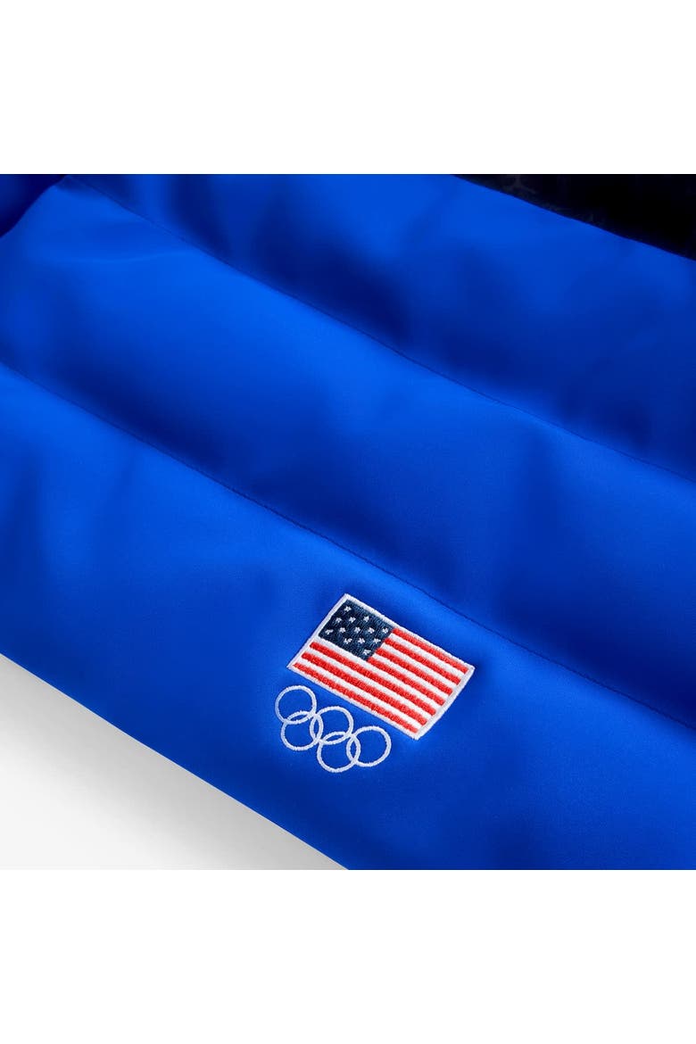 Women's Blue Team USA Cropped Puffer Jacket, Alternate, color, Blue