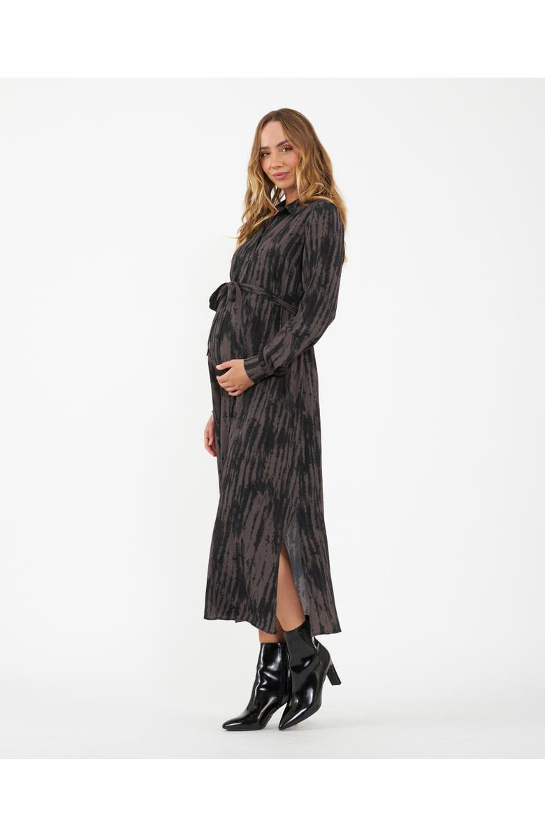 Ripe Maternity Sylvia Shirt Dress  Mocha / Black, Alternate, color, 