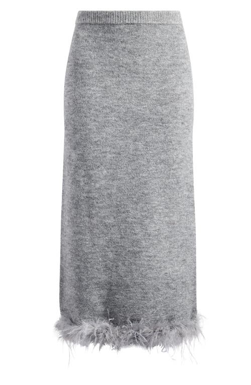 Wayf Sadie Feather Trim Knit Skirt