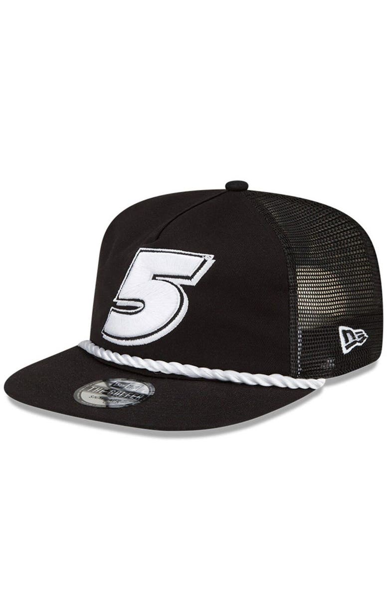 New Era Men's New Era Black Kyle Larson Golfer Snapback Adjustable Hat, Main, color,