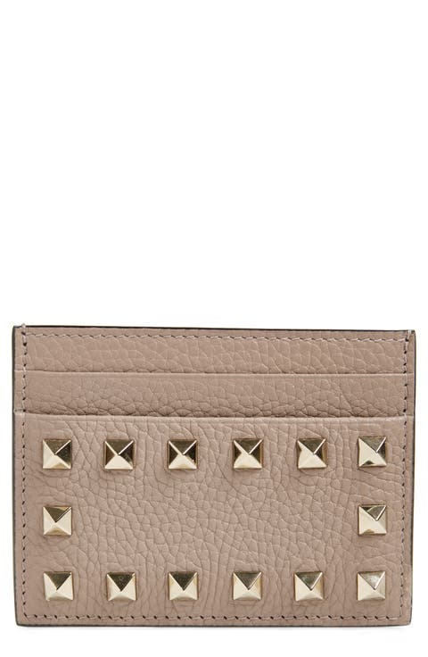 Rockstud Leather Card Holder