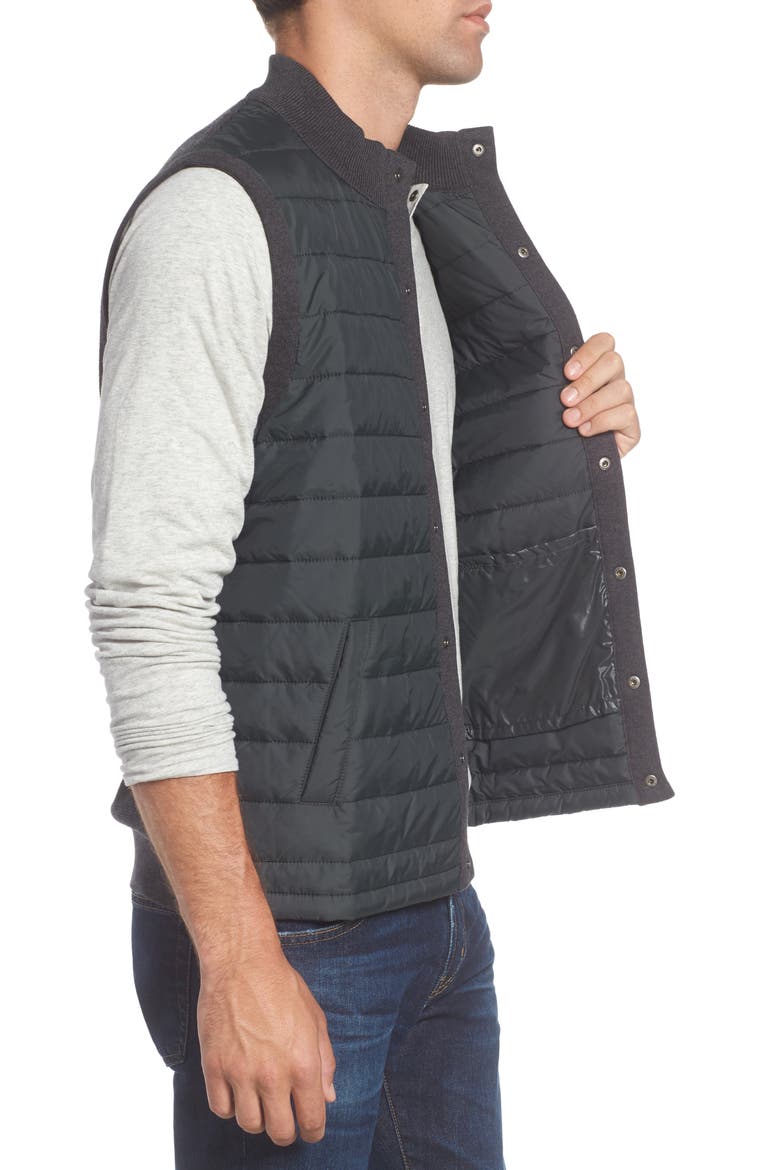 Essential Mixed Media Vest, Alternate, color, CHARCOAL