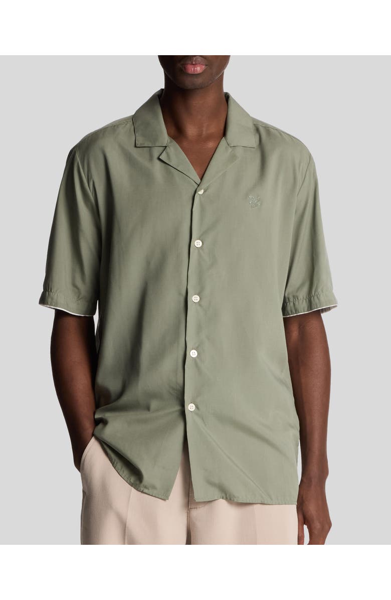 Lyle & Scott Contrast Cuff Shirt, Alternate, color, Clay Green/ White