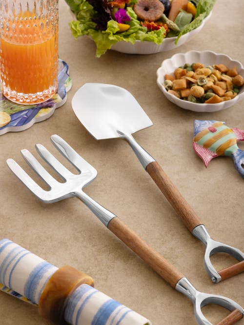 Gauri Kohli Narvik Salad Servers, Set Of 2 In Brown