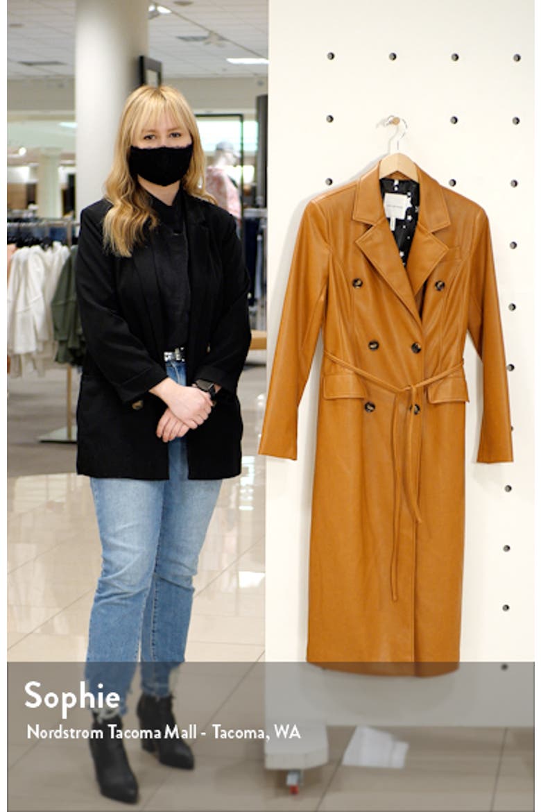 Double Breasted Faux Leather Trench Coat video