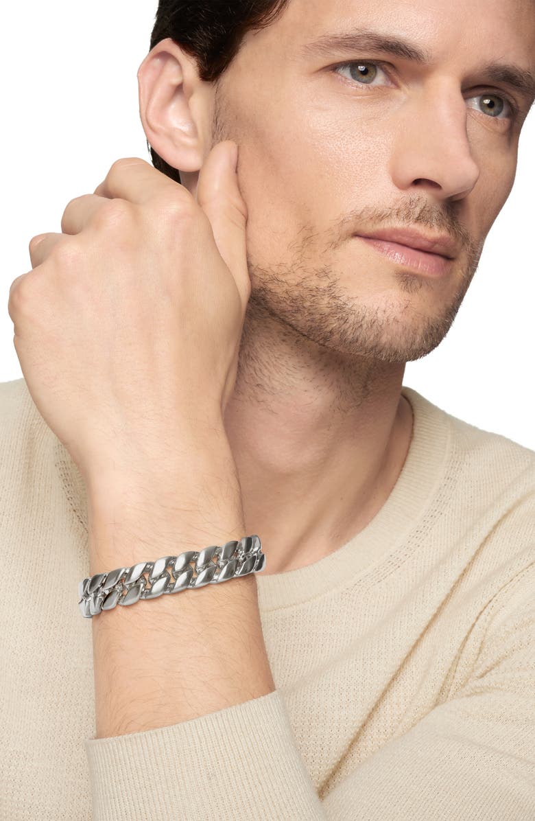 David Yurman Curb Chain Bracelet, 14.5mm, Alternate, color, Silver