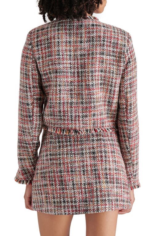 Steve Madden Antoinette Tweed Jacket In Speckled Multi
