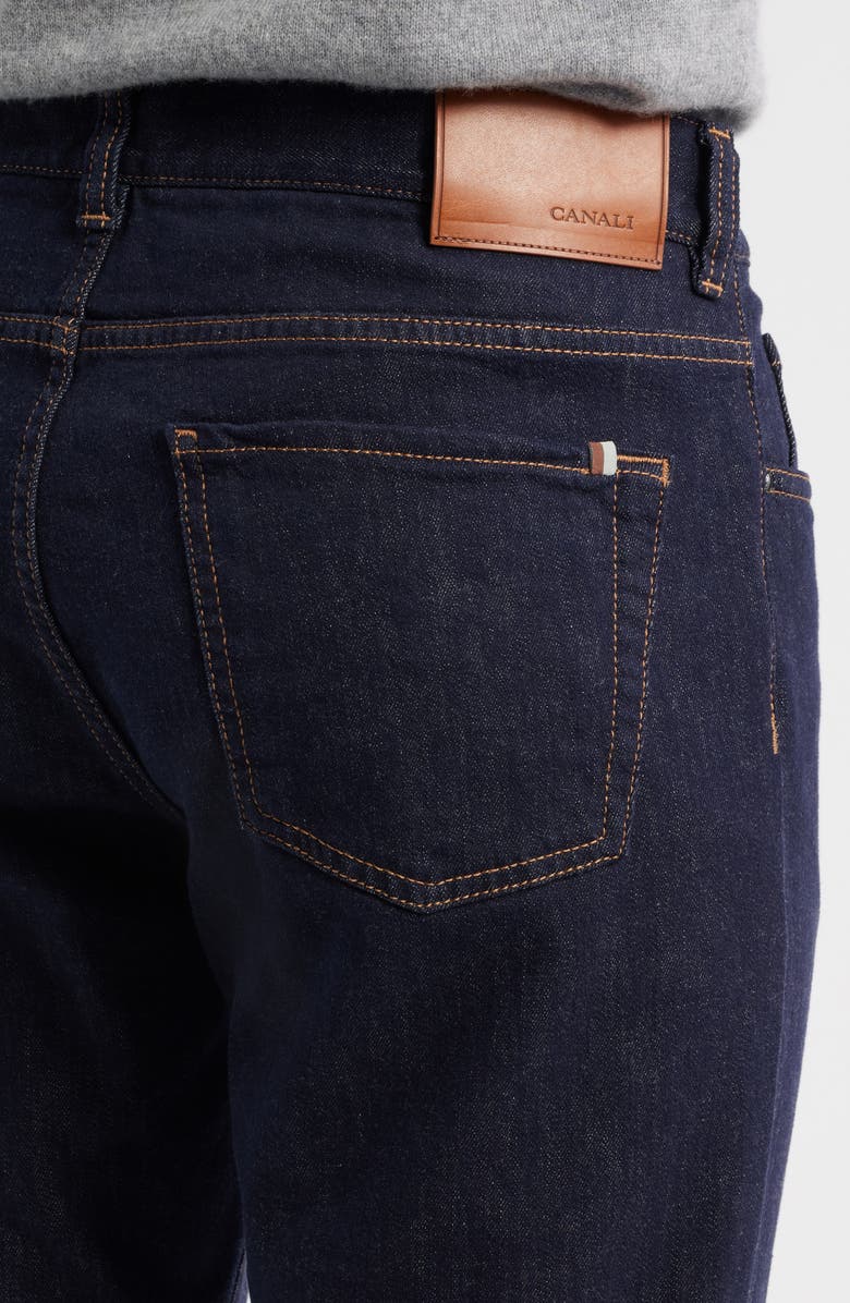 Canali Regular Fit Stretch Cotton & Wool Jeans, Alternate, color, Dark Blue