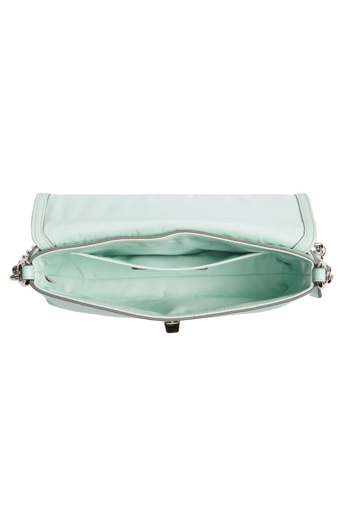 'Crosstown' Pebbled Leather Crossbody Bag, Alternate, color, SEAGLASS/ SILVER