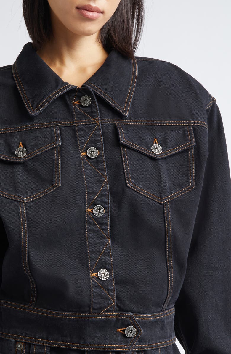 Vaquera Crop Denim Jacket, Alternate, color, Black