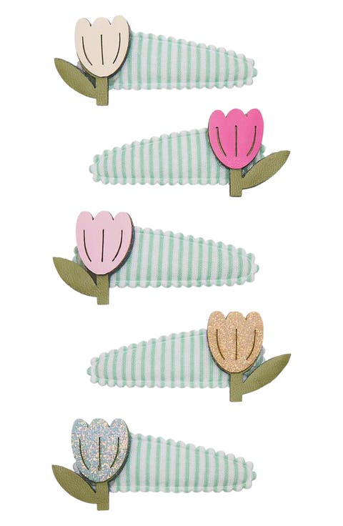 Kids' Tulip Stripe Assorted 5-Pack Mini Hair Clips