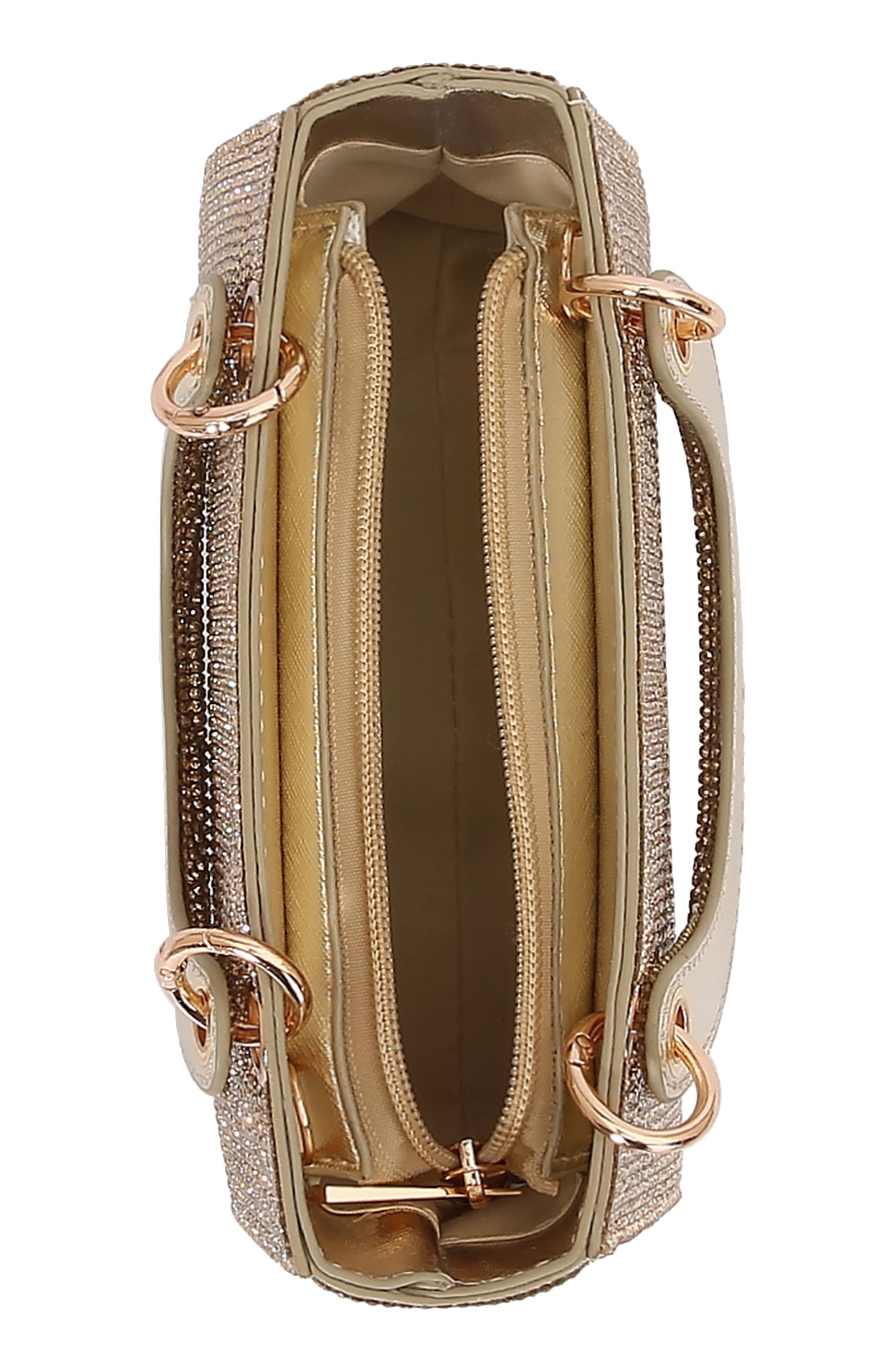 Rhinestone Handheld Bag, Alternate, color, GOLD