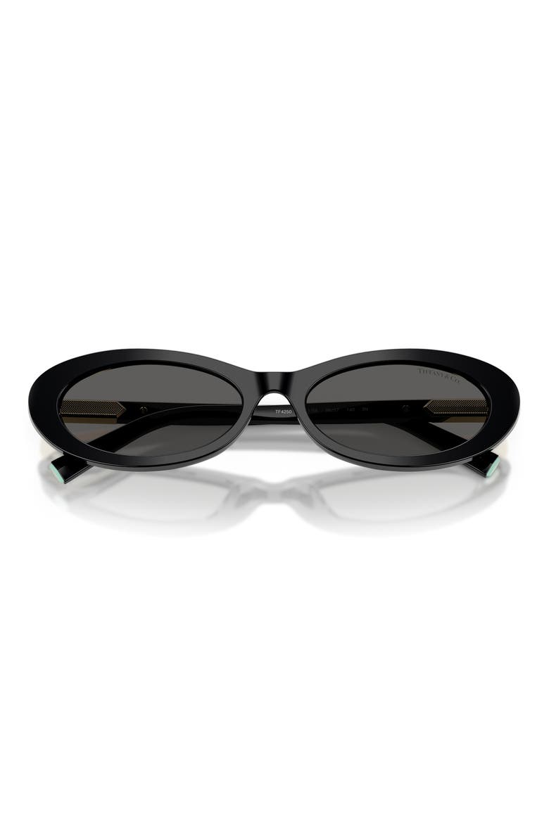 56mm Oval Sunglasses, Alternate, color, BLACK / DARK GREY