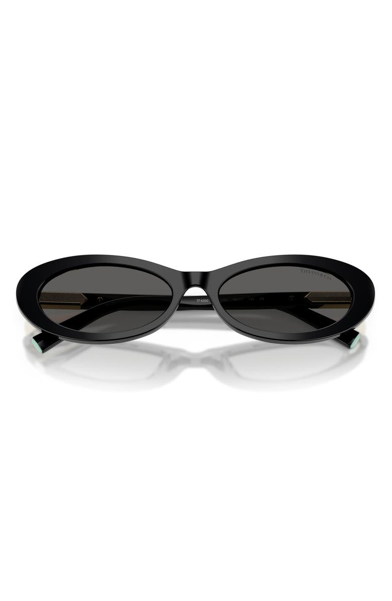 Tiffany & Co. 56mm Oval Sunglasses, Alternate, color, Black / Dark Grey