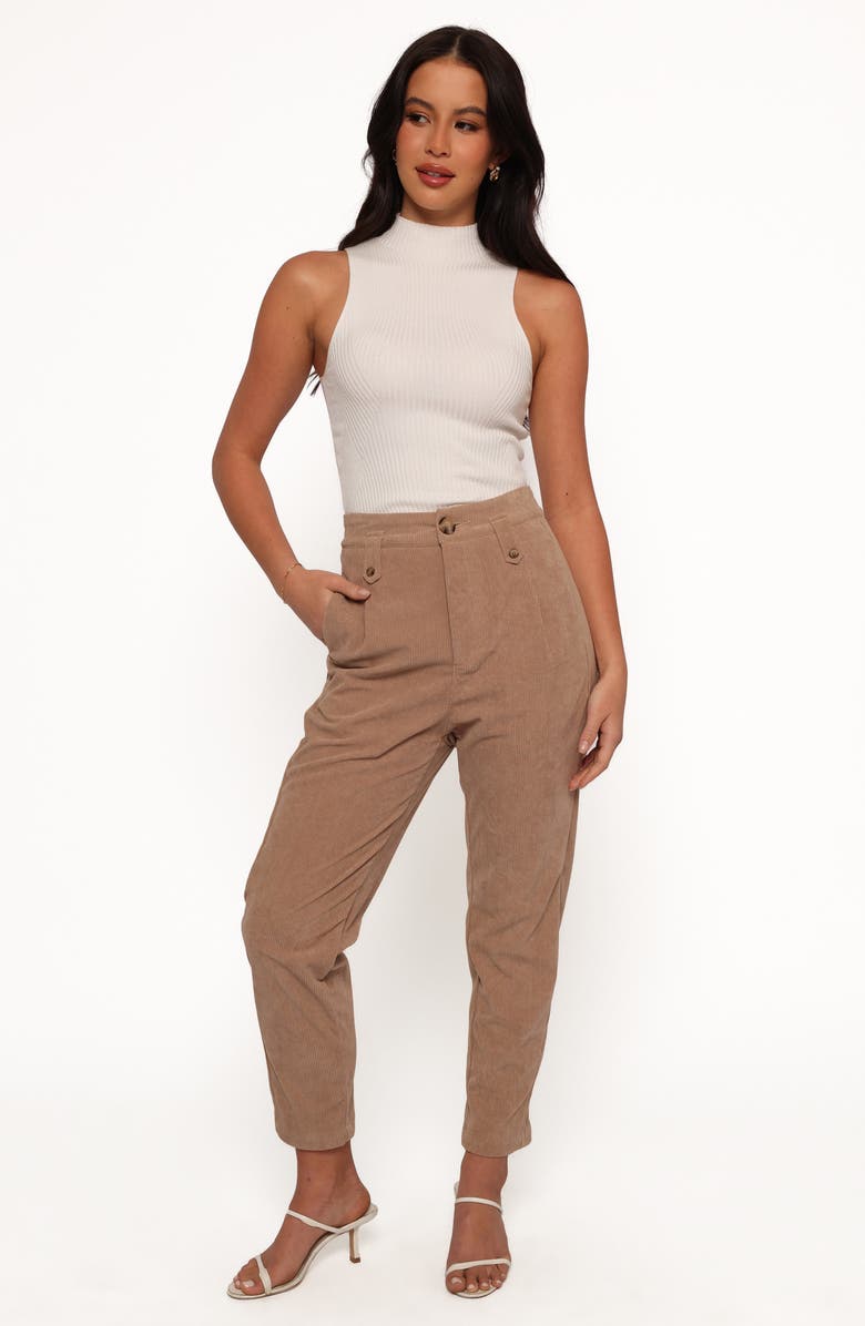 Petal & Pup Jones Crop High Waist Corduroy Pants, Alternate, color, 
