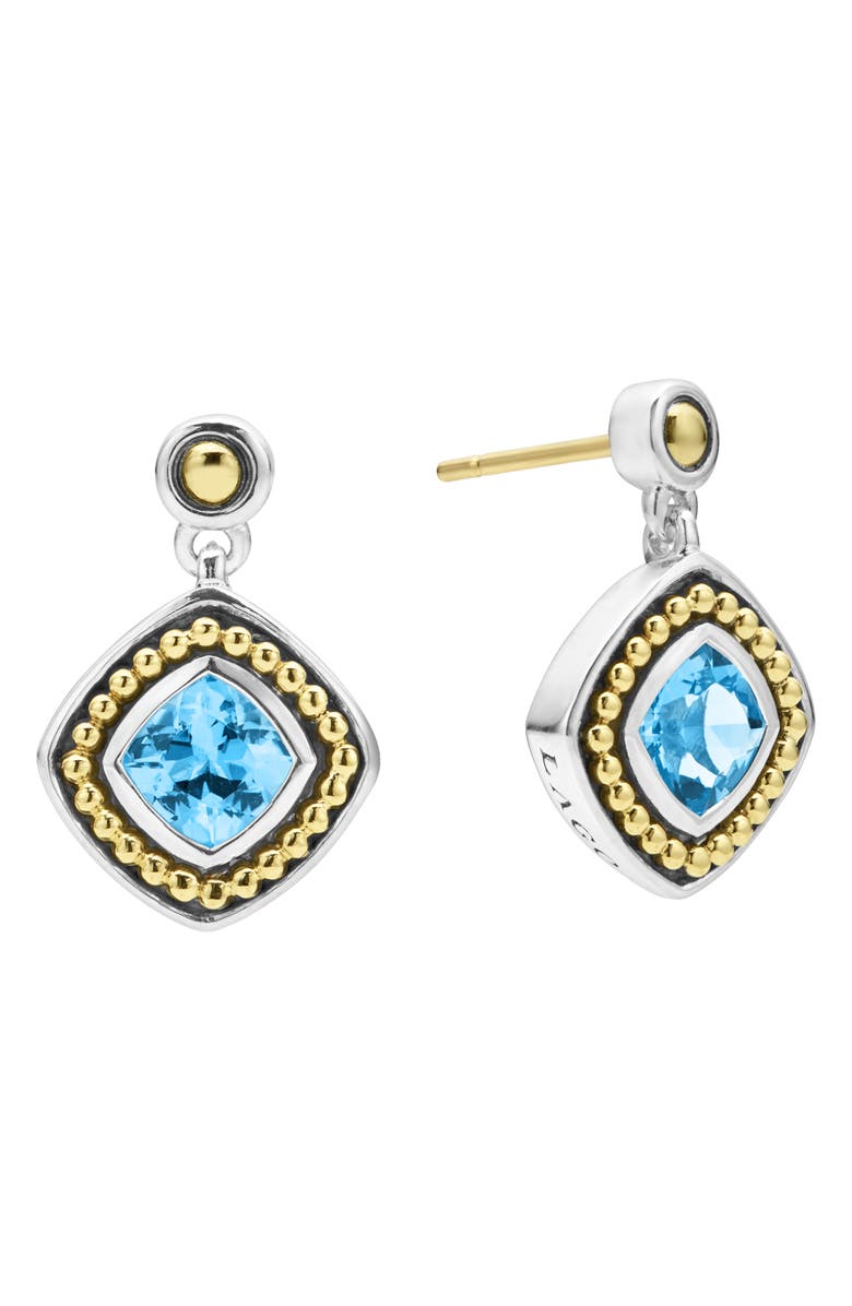 LAGOS Caviar Color Blue Topaz Drop Earrings, Alternate, color, 