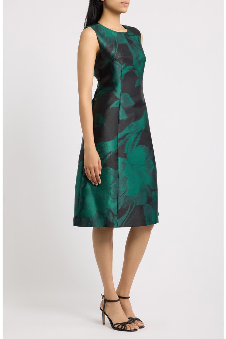 Floral Sleeveless Midi Dress, Alternate, color, DEEP JADE / ANNE BLACK