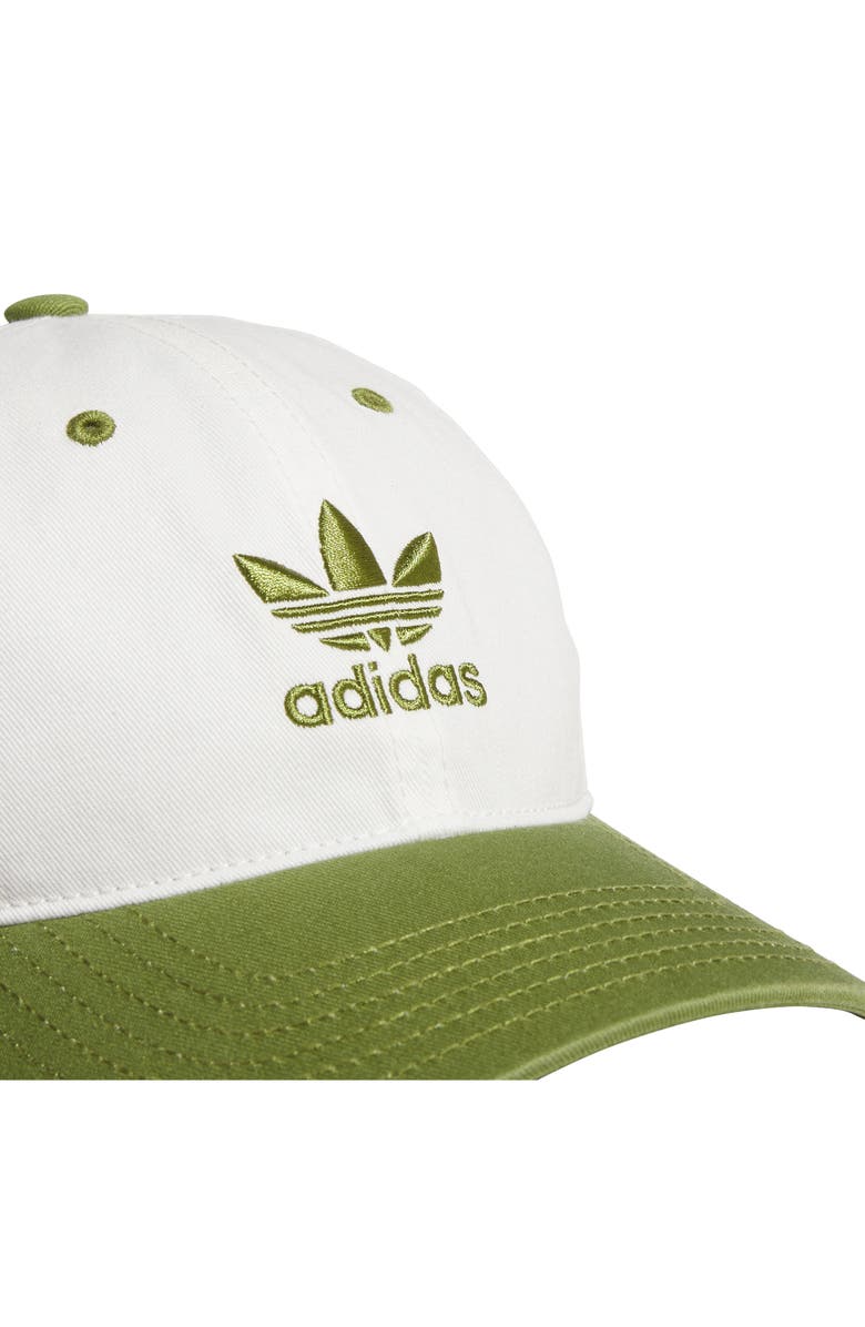 adidas Trefoil Embroidered Baseball Cap, Alternate, color, Off White/ Tech Olive