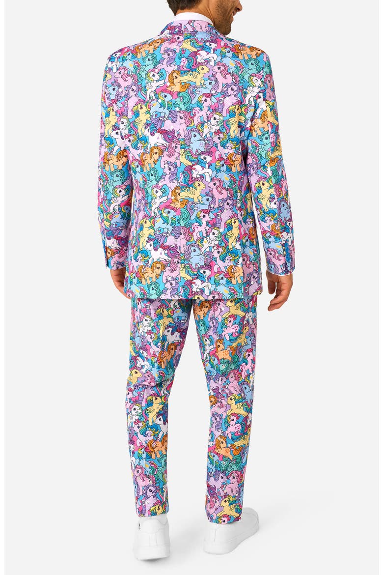 x My Little Pony Slim Fit Two-Piece Suit & Tie Set, Alternate, color, BLACK/PINK MULTI