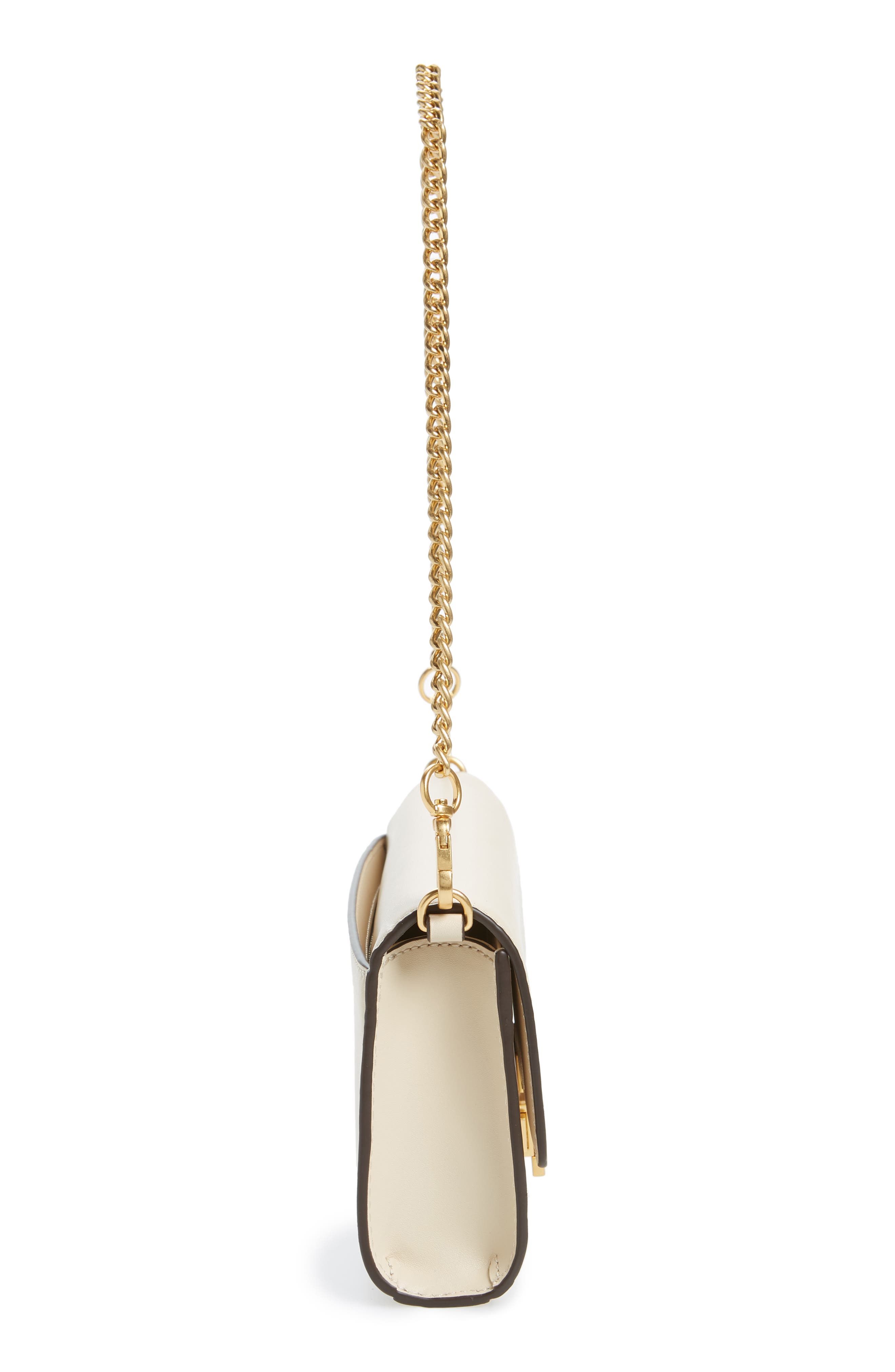 Juliette Leather Clutch, Alternate, color, NEW CREAM