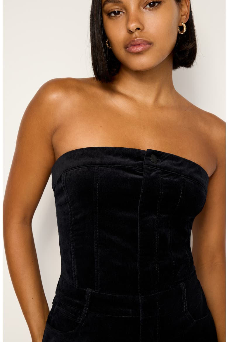 Fit for Success Strapless Velvet Jumpsuit, Alternate, color, BLACK001