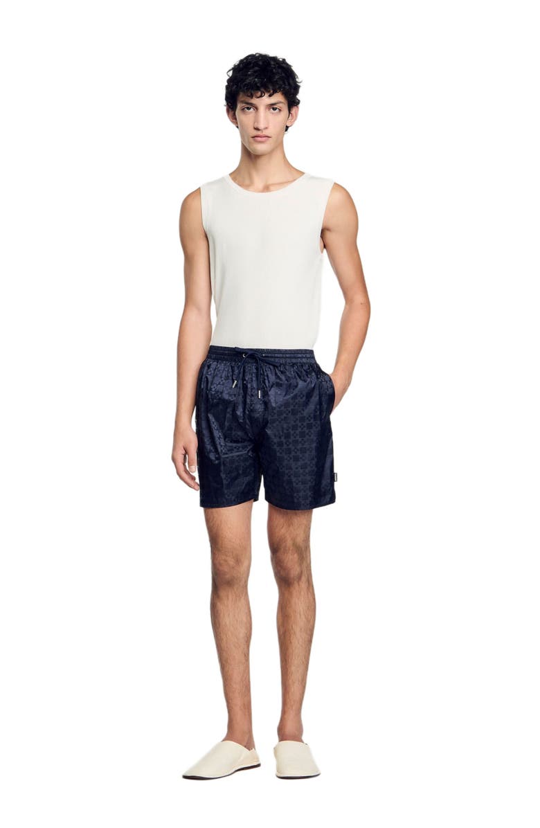 SANDRO Squarecross swim shorts, Alternate, color, 