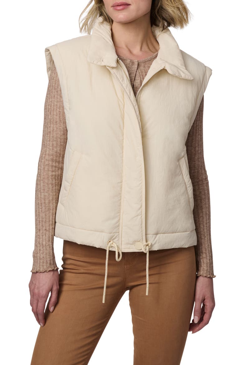 Recycled Nylon Crinkle Vest, Alternate, color, IVORY