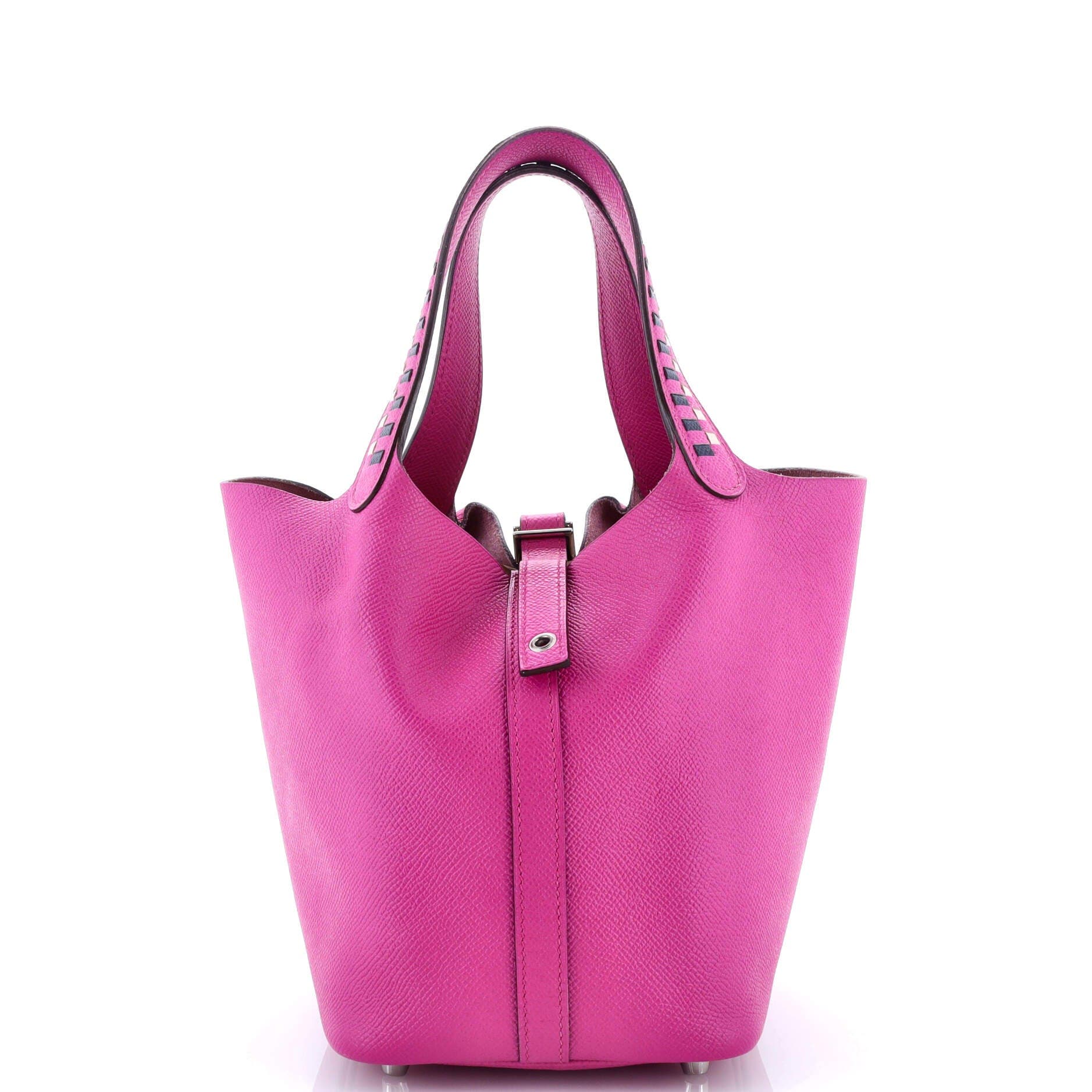 Picotin Lock Bag Tressage Epsom PM, Main, color, Pink