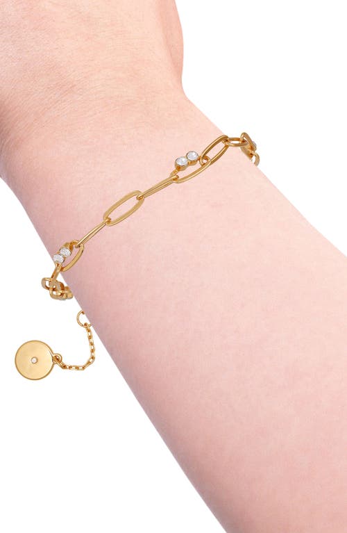 Vince Camuto Crystal Station Oval Chain Bracelet In Goldtone