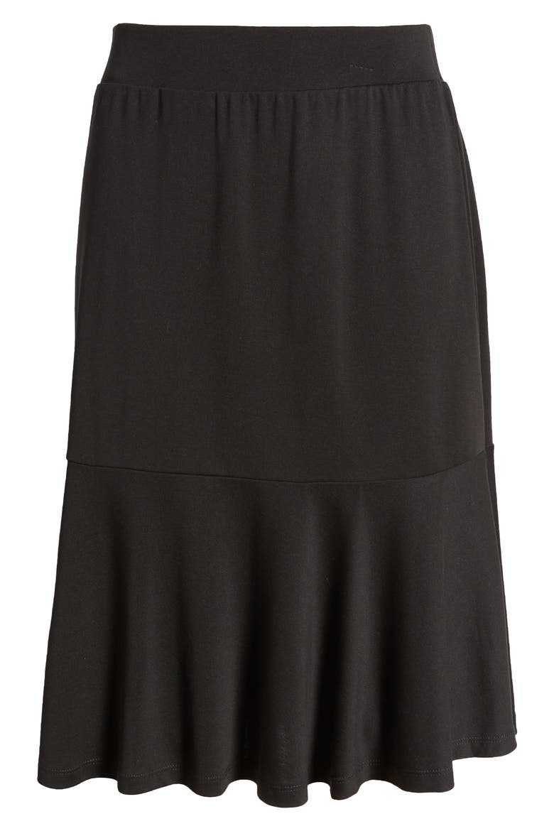 Scarla Ruffle Knit Skirt, Alternate, color, BLACK
