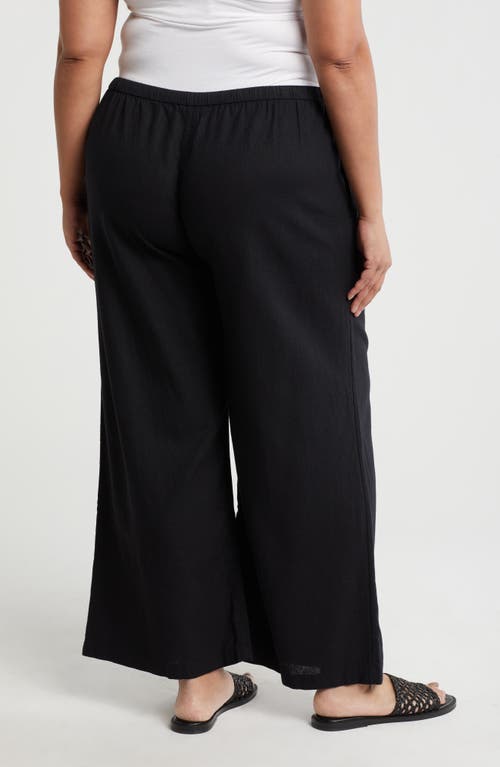 CASLON CASLON® PULL-ON CROP WIDE LEG LINEN BLEND PANTS