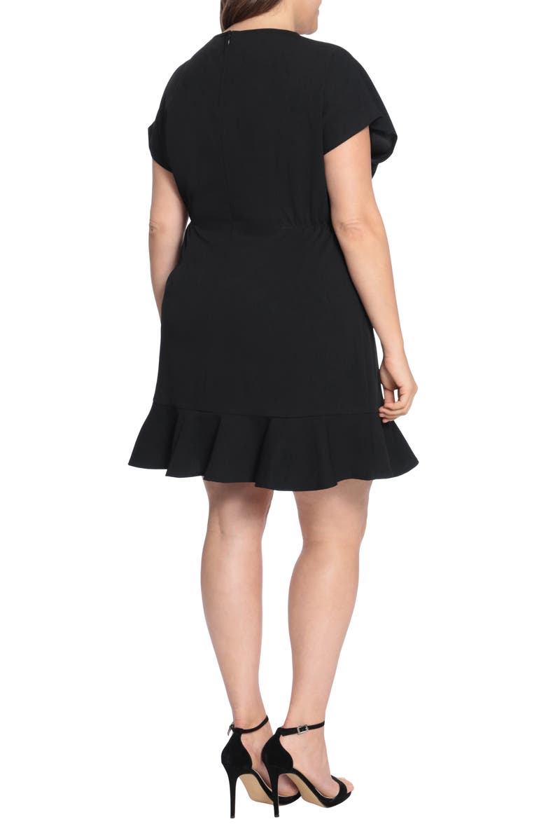 Donna Morgan Wide Sleeve Ruffle Hem Dress, Alternate, color, 