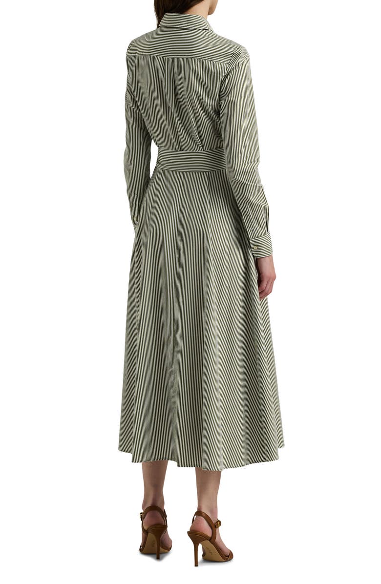 Lauren Ralph Lauren Striped Surplice Broadcloth Midi Dress, Alternate, color, 