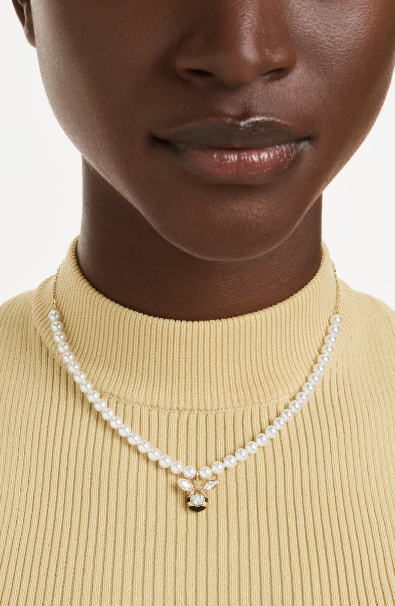 Swarovski Idyllia Crystal Bee Charm, Alternate, color, Gold/ Multi