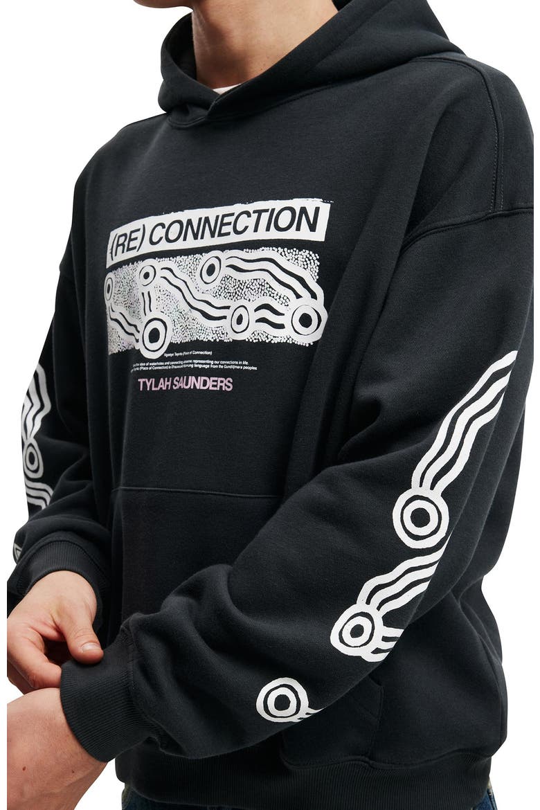 Men's Tylah Saunders Box Fit Hoodie, Alternate, color, Washed Black Place Of