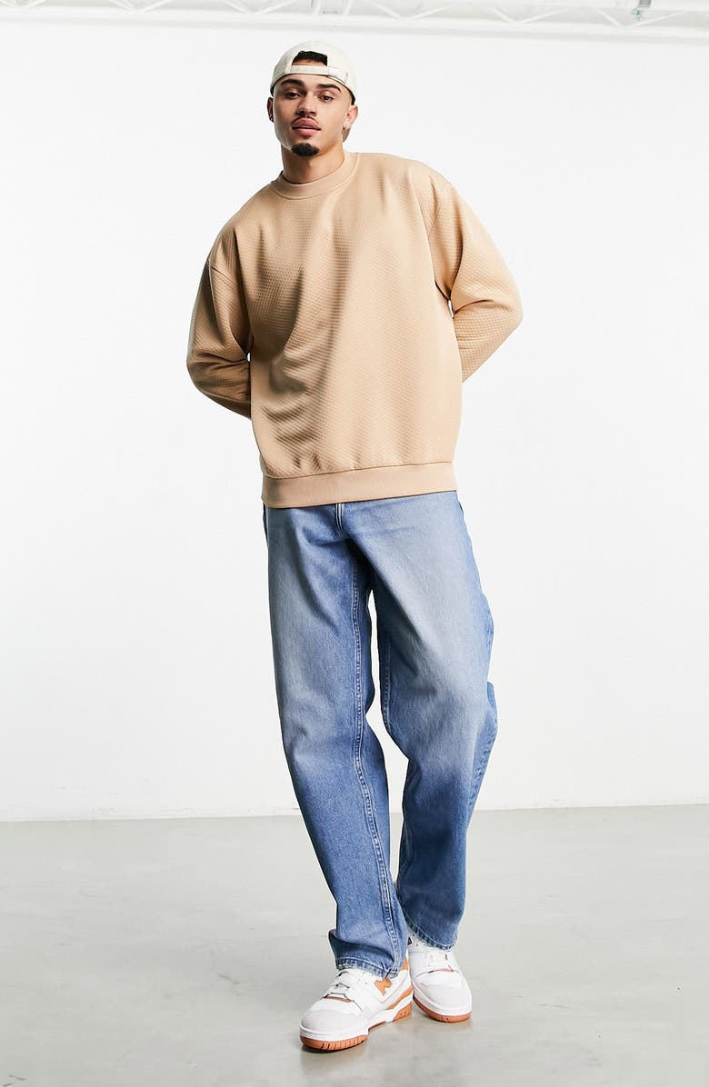 ASOS DESIGN Oversize Textured Sweatshirt, Alternate, color, 